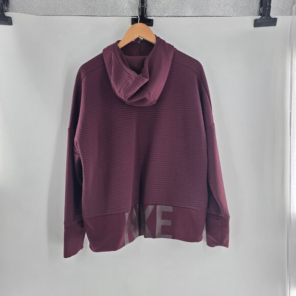 Nike Boxy Quilted Full-Zip Hoodie Medium Maroon - Picture 5 of 13